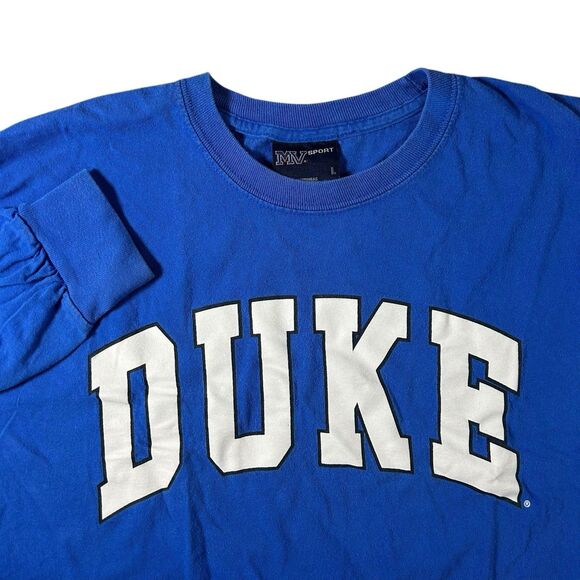 Duke Blue Devils Spell Out Graphic Shirt Men’s Large Long Sleeve University Y2K - Picture 1 of 9